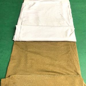 Metallic fabric samples gold & silver
